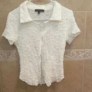 Women's White Textured Top